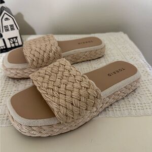 Torrid Beige Braided Slide Sandals